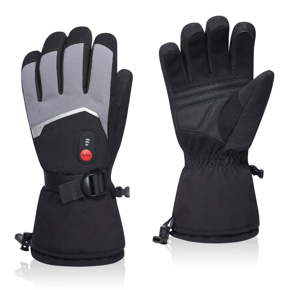 Verwarmde Skihandschoenen Zwart/Grijs Unisex – foto 1