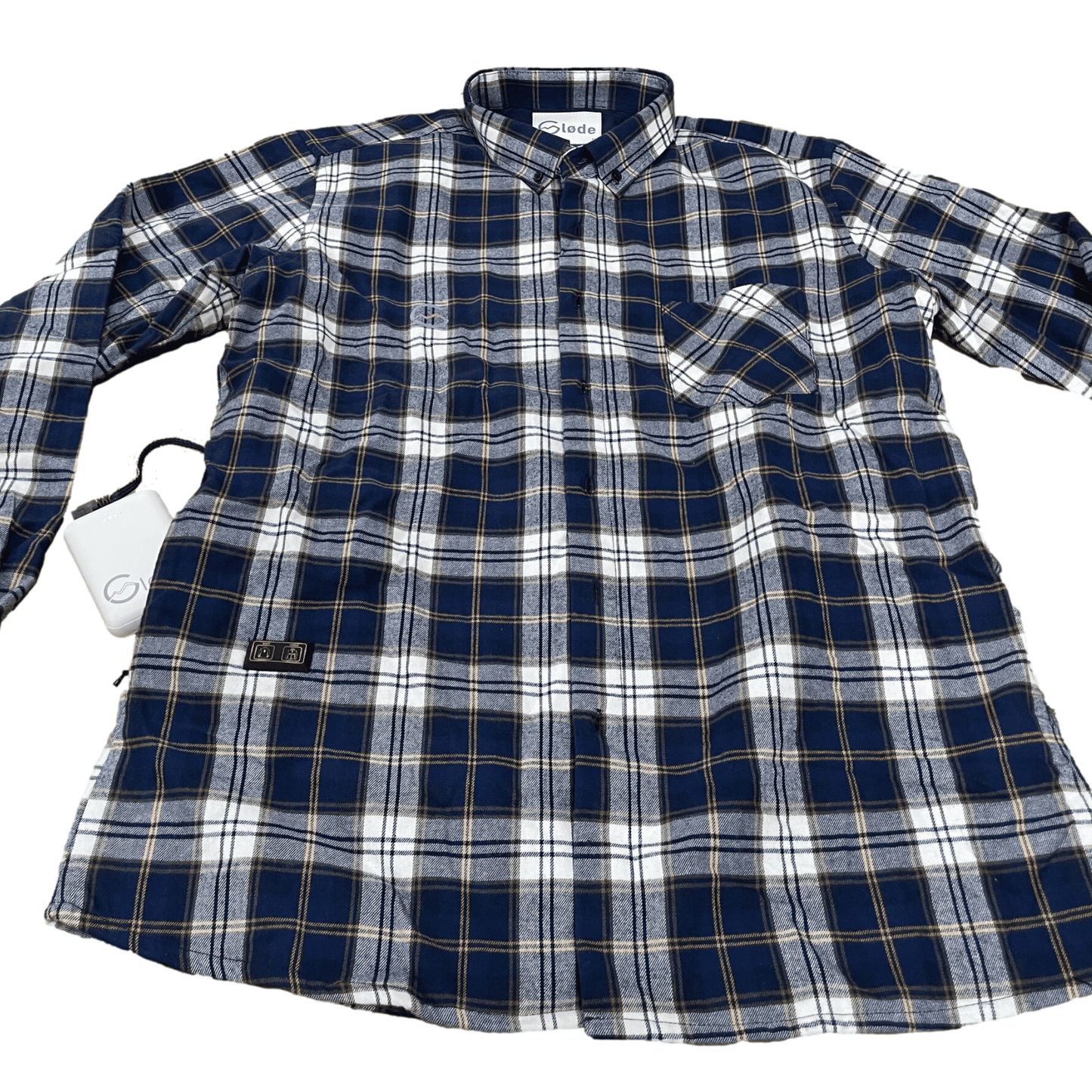 Varmø Gløde Elektrisch beheizte Shirt hemd Herren Blau/Weiß